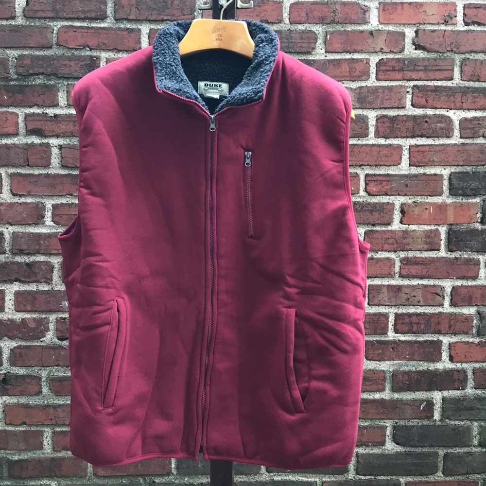 XXL Men’s Maroon Fleece vest with lining